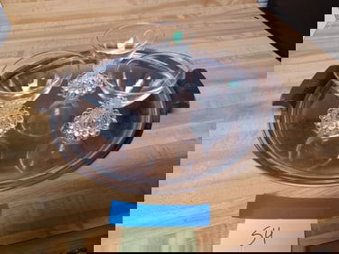 Mid Century Tray and Sherbet Glasses