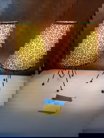 Pair of Cheetah Print Lamps