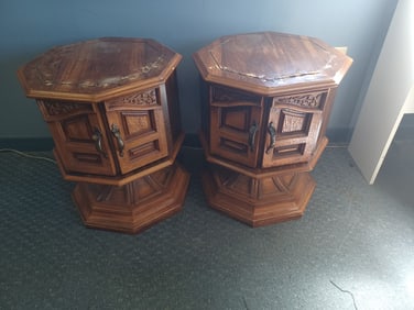 Vintage Mid Century End Tables / Need new tops