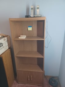 Vintage Bookshelf and Panasonic Phones/ tested