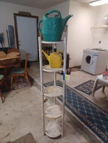 Vintage Plastic Plant Shelf and Contents