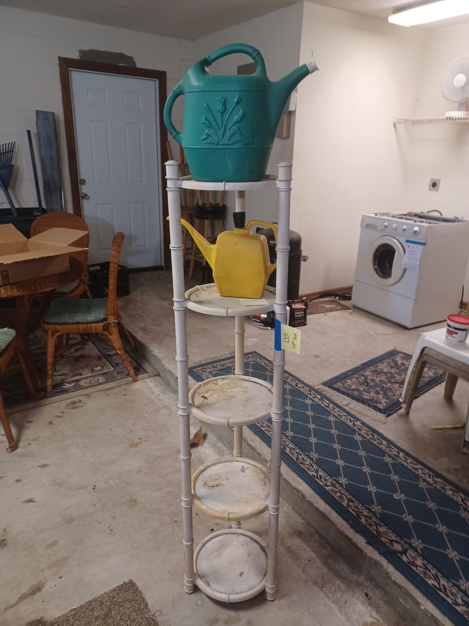 Vintage Plastic Plant Shelf and Contents: Vintage Plastic Plant Shelf and Contents