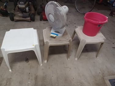 Mixed Lot Fan and stack Tables / Tested and works great