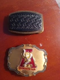 Lot of Belt Buckles including Univerity of Alabama Crimson Tide