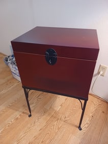 Wood Chest with Metal Frame Stand / Use for file cabinet or whatever you want