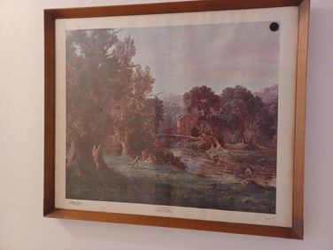 Vintage Framed Print Our Old Mill by George Inness / 1967