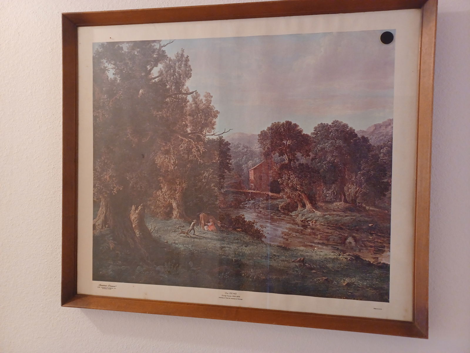 Vintage Framed Print Our Old Mill by George Inness / 1967: Vintage Framed Print Our Old Mill by George Inness / 1967