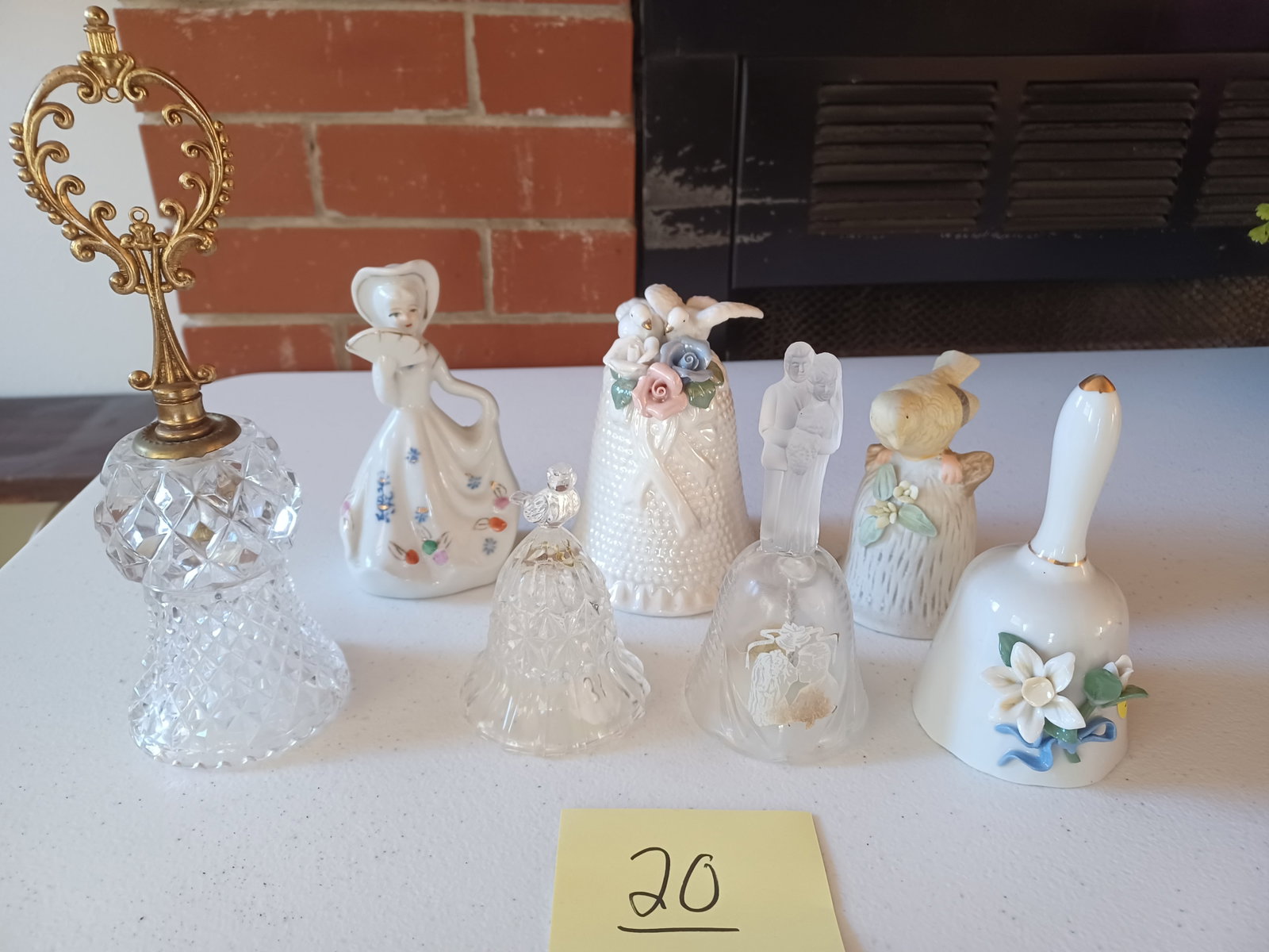 Lot of Vintage Bells / Porcelain & Glass: Lot of Vintage Bells / Porcelain & Glass