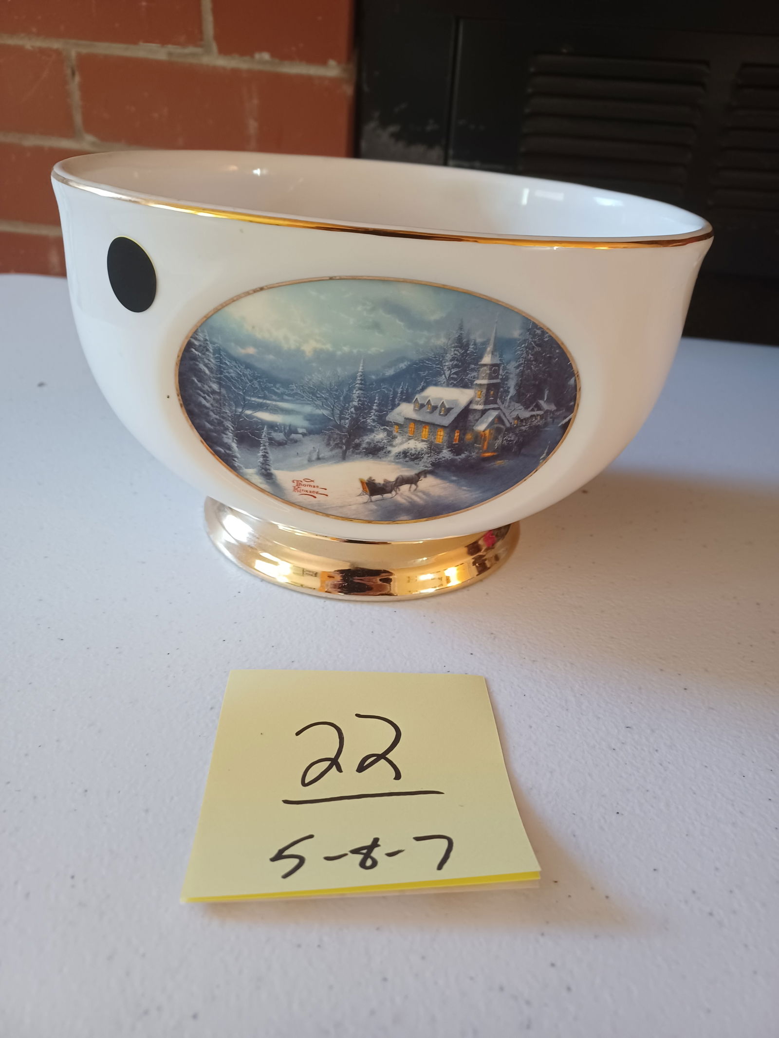 Porcelain Thomas Kinkade Bowl: Porcelain Thomas Kinkade Bowl