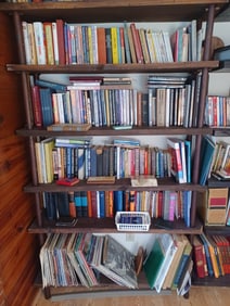 Custom Made Arts & Crafts Style Bookshelf / Bracketed to wall / Books not included