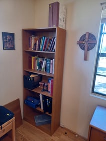 Bookshelf & Contents including wall Artwork