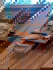 Oak Computer Desk, Chair and all contents