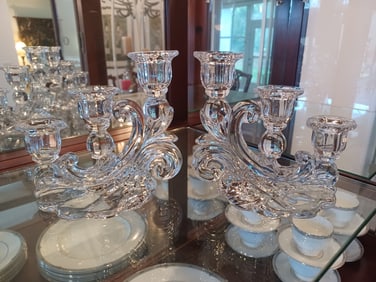 Ornate Crystal Cand Sticks