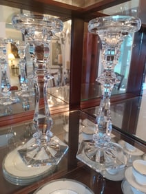 Pair of Czeck Lead Crstal Candle Sticks