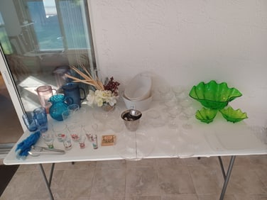 Large Barware Entertainment Set / Everything shown on Table Top / Table not included