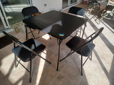 Card Table and 4 Folding Chairs