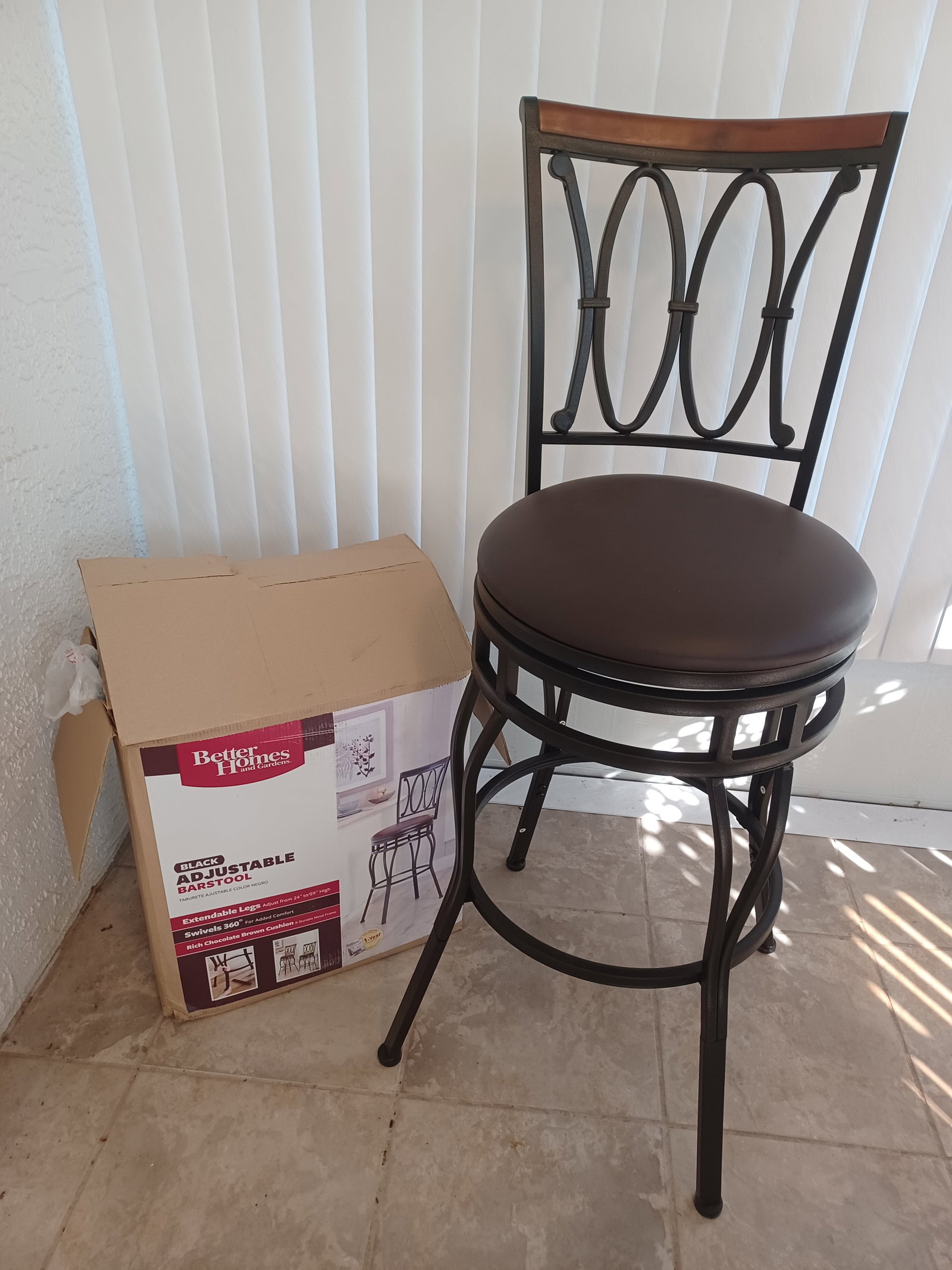 Pair of Bar Stools / One Still in bow / Assembled one needs all screws tightened: Pair of Bar Stools / One Still in bow / Assembled one needs all screws tightened