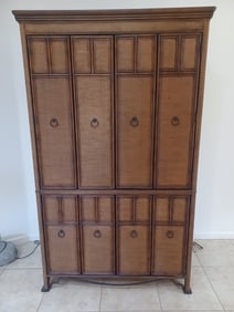 Beautiful TV Armoire with Metal Trim / includes all contents shown