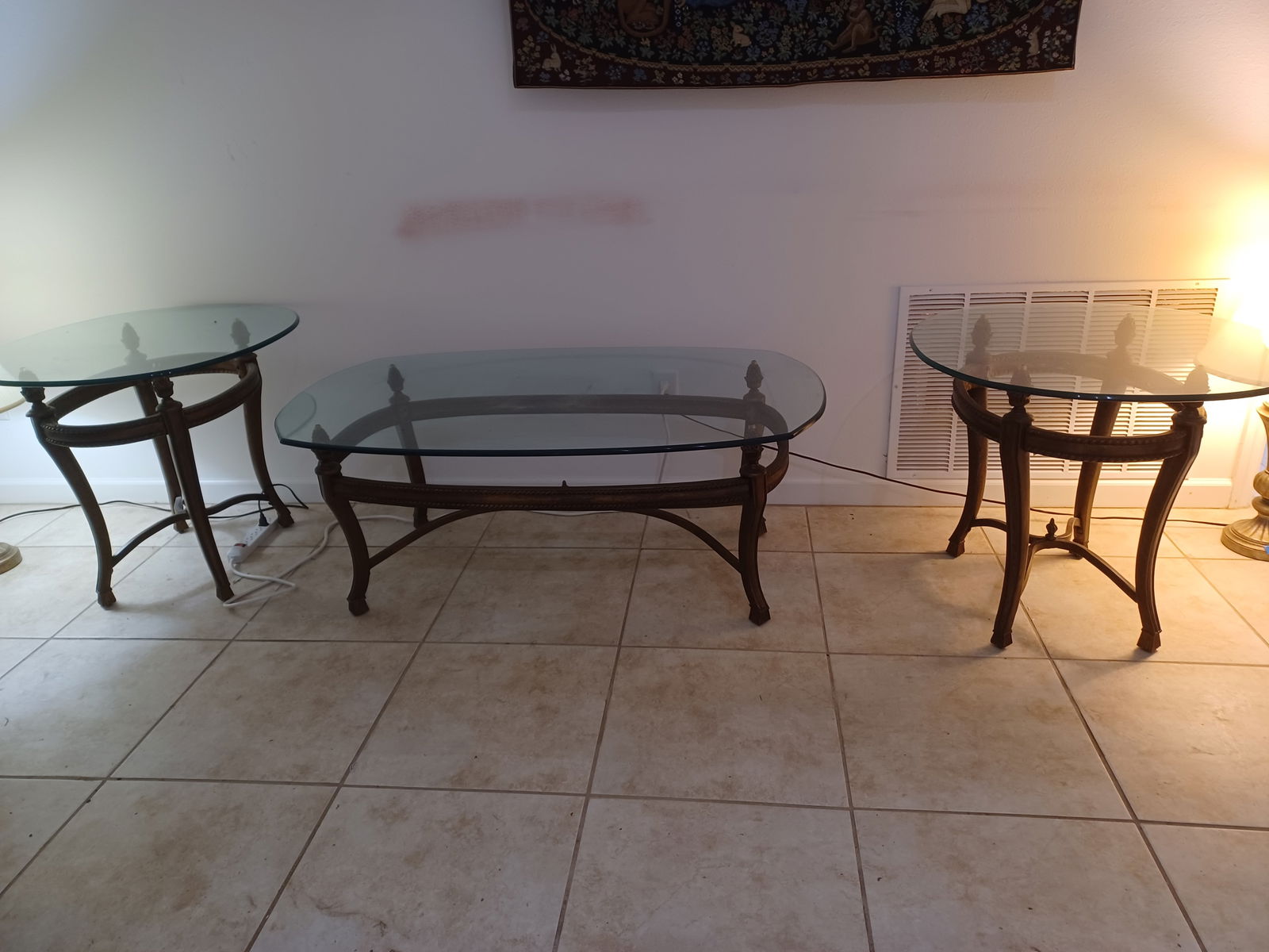 Set of Glass Top Coffee & End Tables (1 of 9)