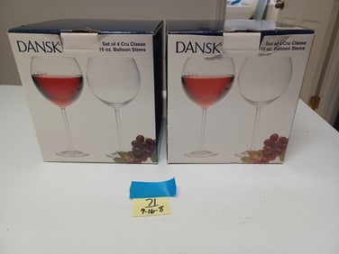 NEW Dansk Wine Glasses/ 2 boxes