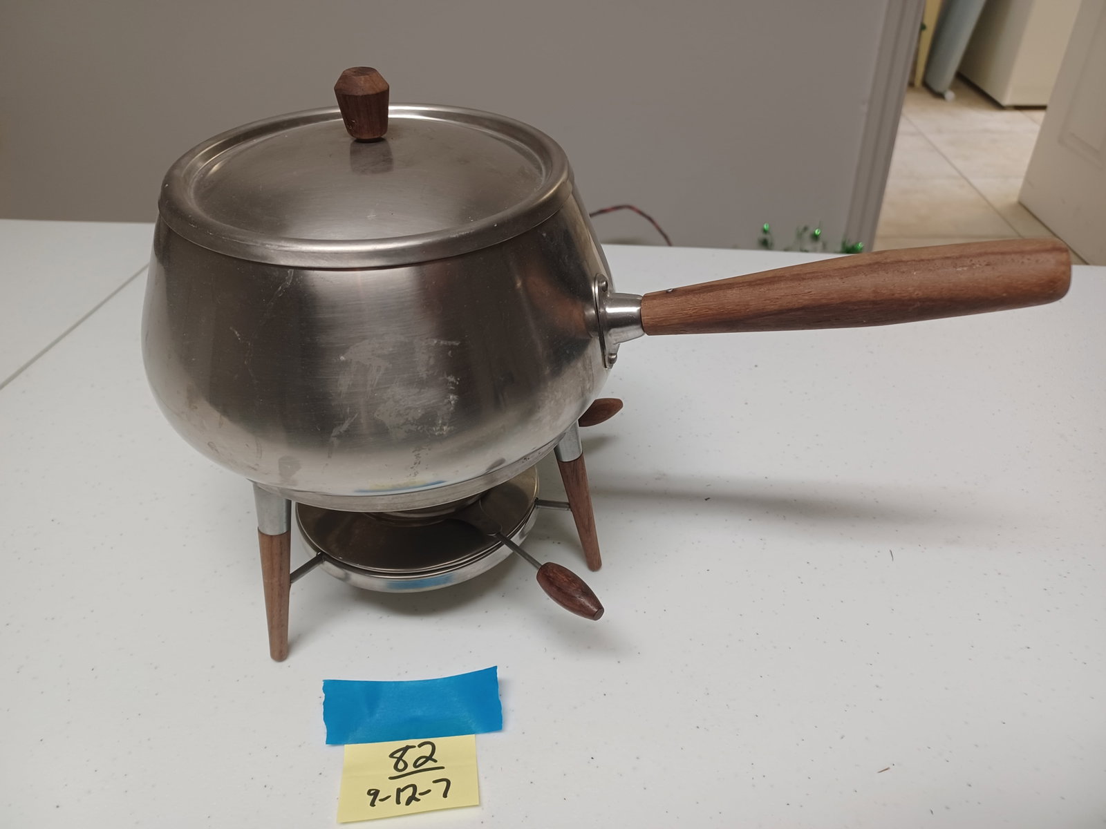 Mid Century Fondu Set Includes Fork seen in last photo: Mid Century Fondu Set Includes Fork seen in last photo