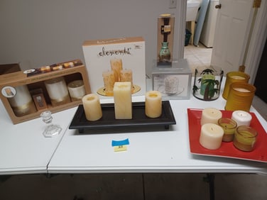 Large Candle Lot / All shown on Table Top