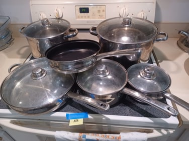 Large Set of Stainless Steel Cookware by Maitre Chef