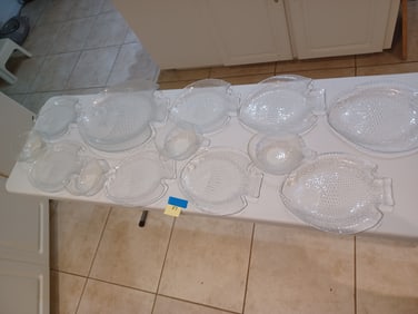 Large Vintage Fish Platters, Bowls and Plates