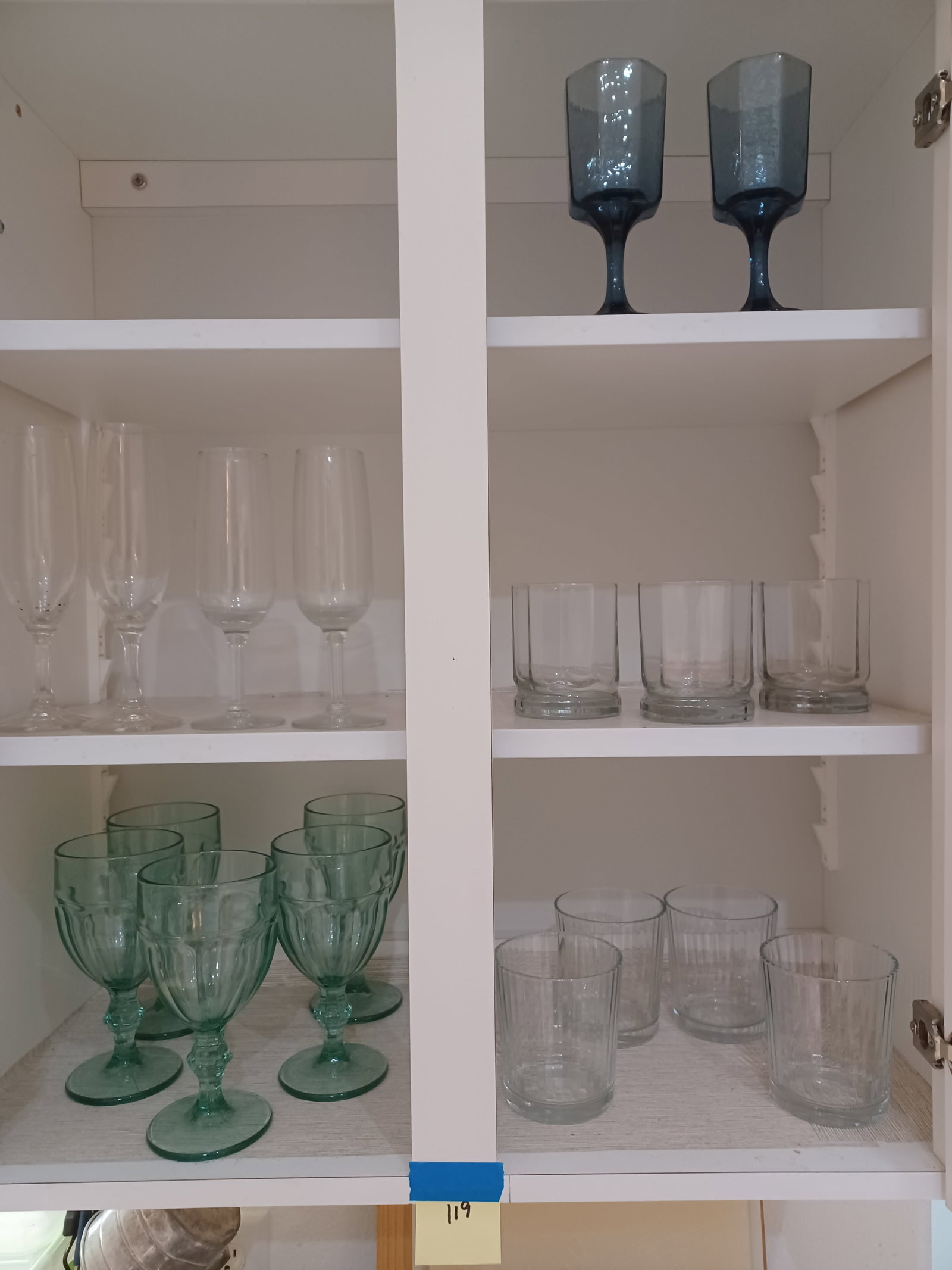 All glassware seen in Cabinet: All glassware seen in Cabinet