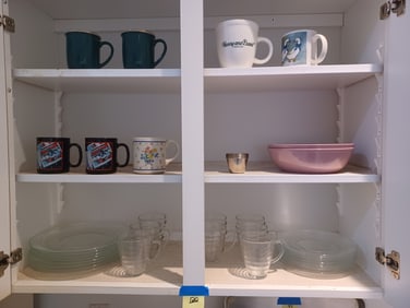 Lot of Cabinet Contents / Dinnerware set included