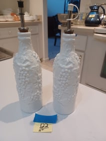 Pair of Large Oil & Vinegar Bottles