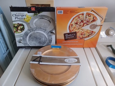 Lot of Chargers and Pizza Stone