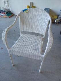 Steel Framed Wicker Style Chair