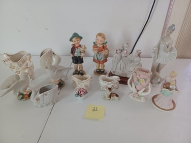 Lot of Vintage Porcelain Figurines/ Deer is Occupied Japan marked