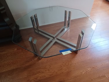 Vintage Glass & Crome Coffee Table
