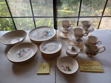 Vintage China set Summer Rose Pattern by Taylor, Smith & Taylor