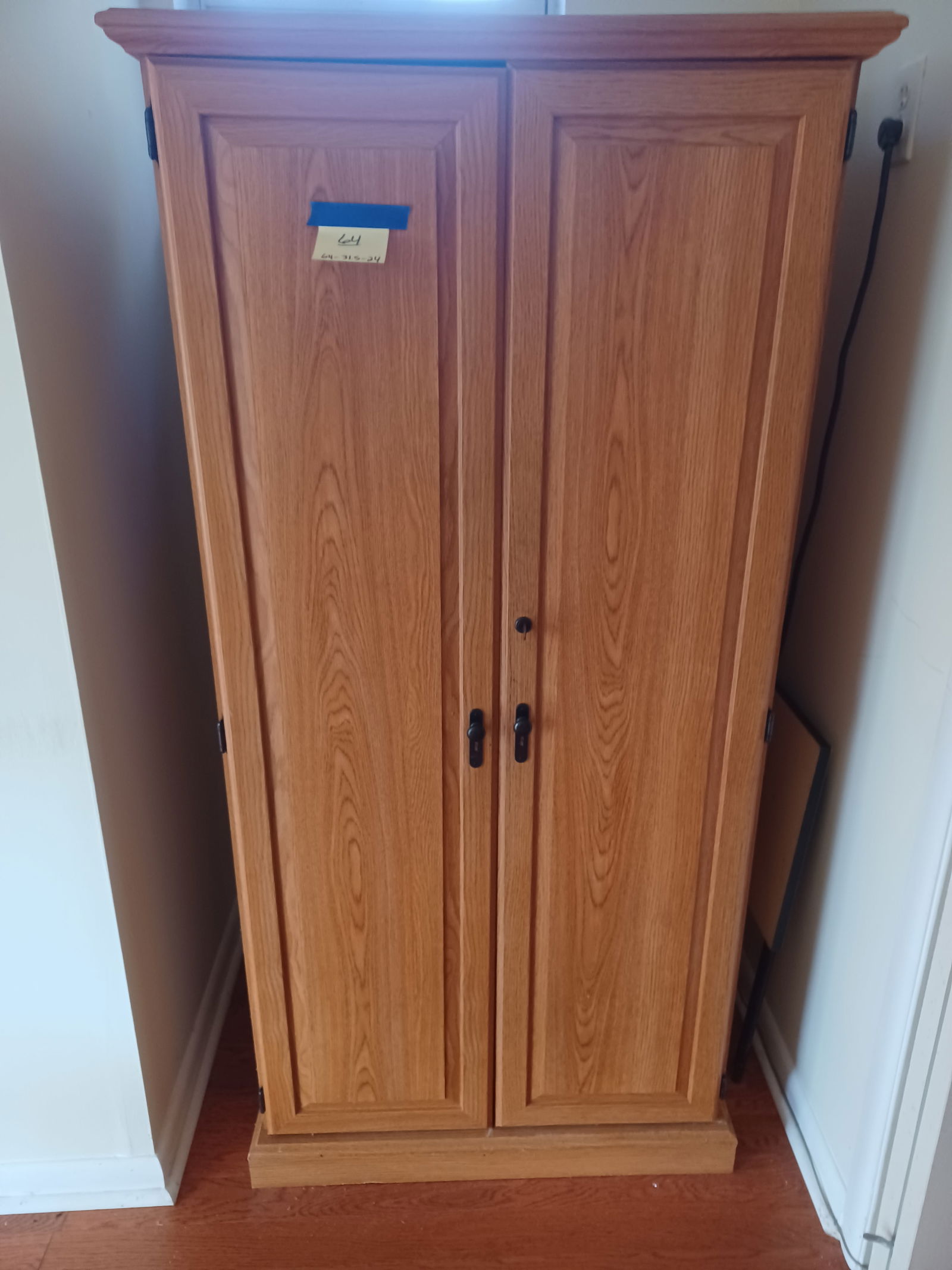 Oak Computer Cabinet and contents/ rails for file drawer never installed by are there to install (1 of 8)