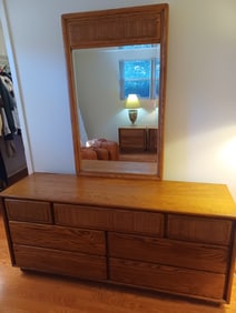 Vintage Oak Lane Dresser & Mirror /  some wear as seen