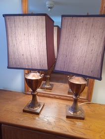 Pair of Bronze Colored Lamps