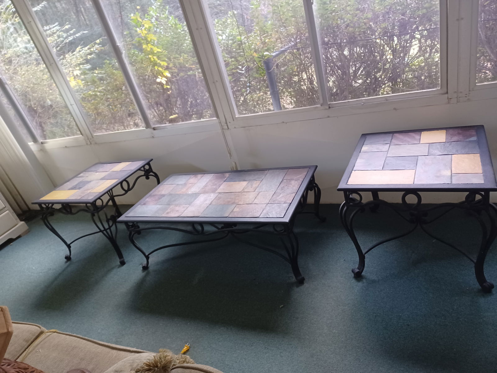 Stunning Wrought Iron set of Coffee & End Tables (1 of 9)