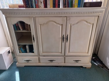 Entertainment Cabinet includes Dish Equipment as seen in photos