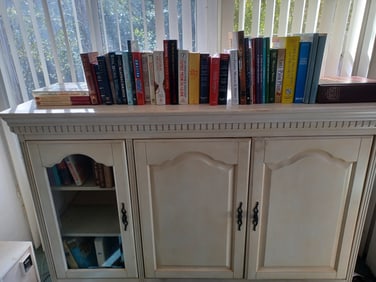 Books, Cd's & DVDs in Cabinet / cabinet sold seperatly