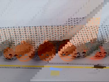 Lot of Teracotta Jack o Lanterns