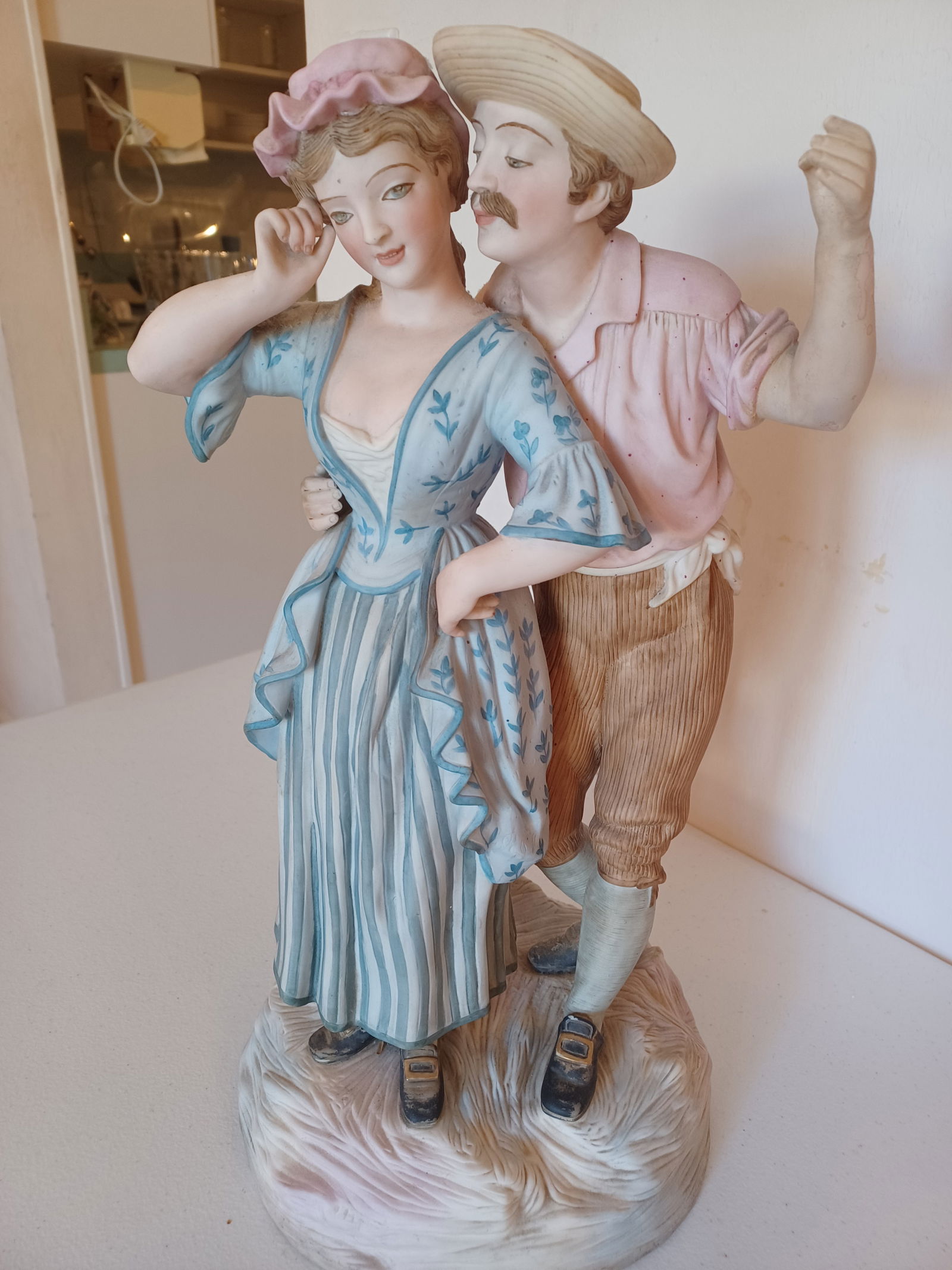 Large Bisque Figurine / Condition issues as seen (1 of 8)