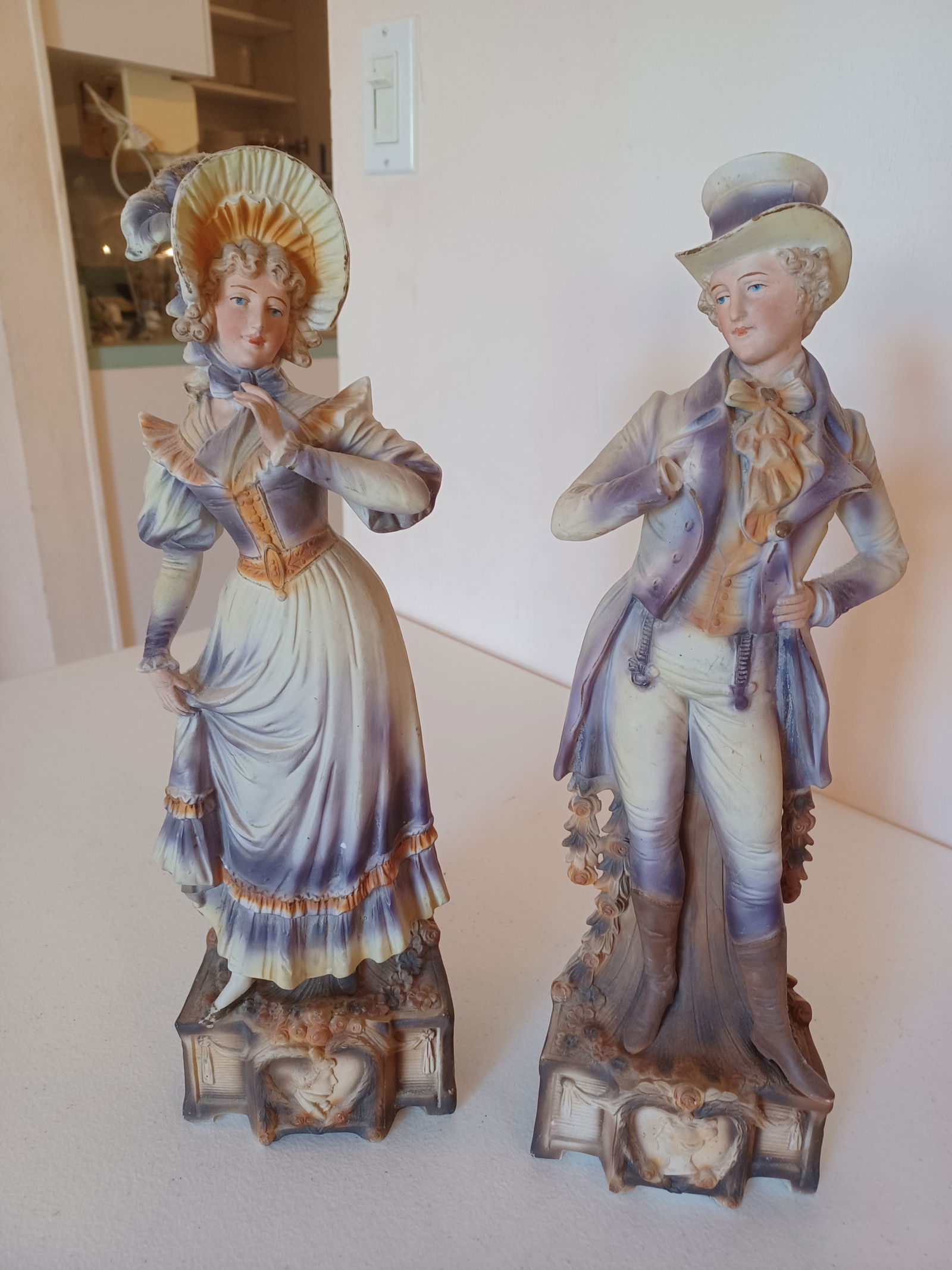 Large Bisque Figurines/ condition issues as seen (1 of 10)