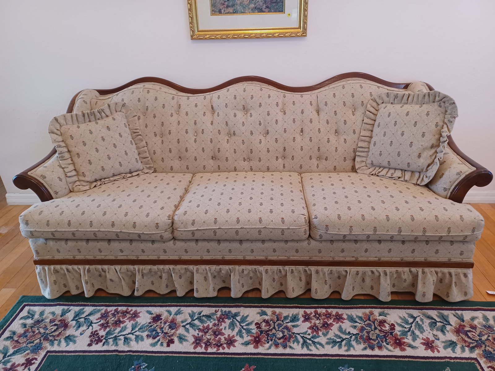 Traditional Couch with Wood Trim/ nice clean and in great shape (1 of 7)