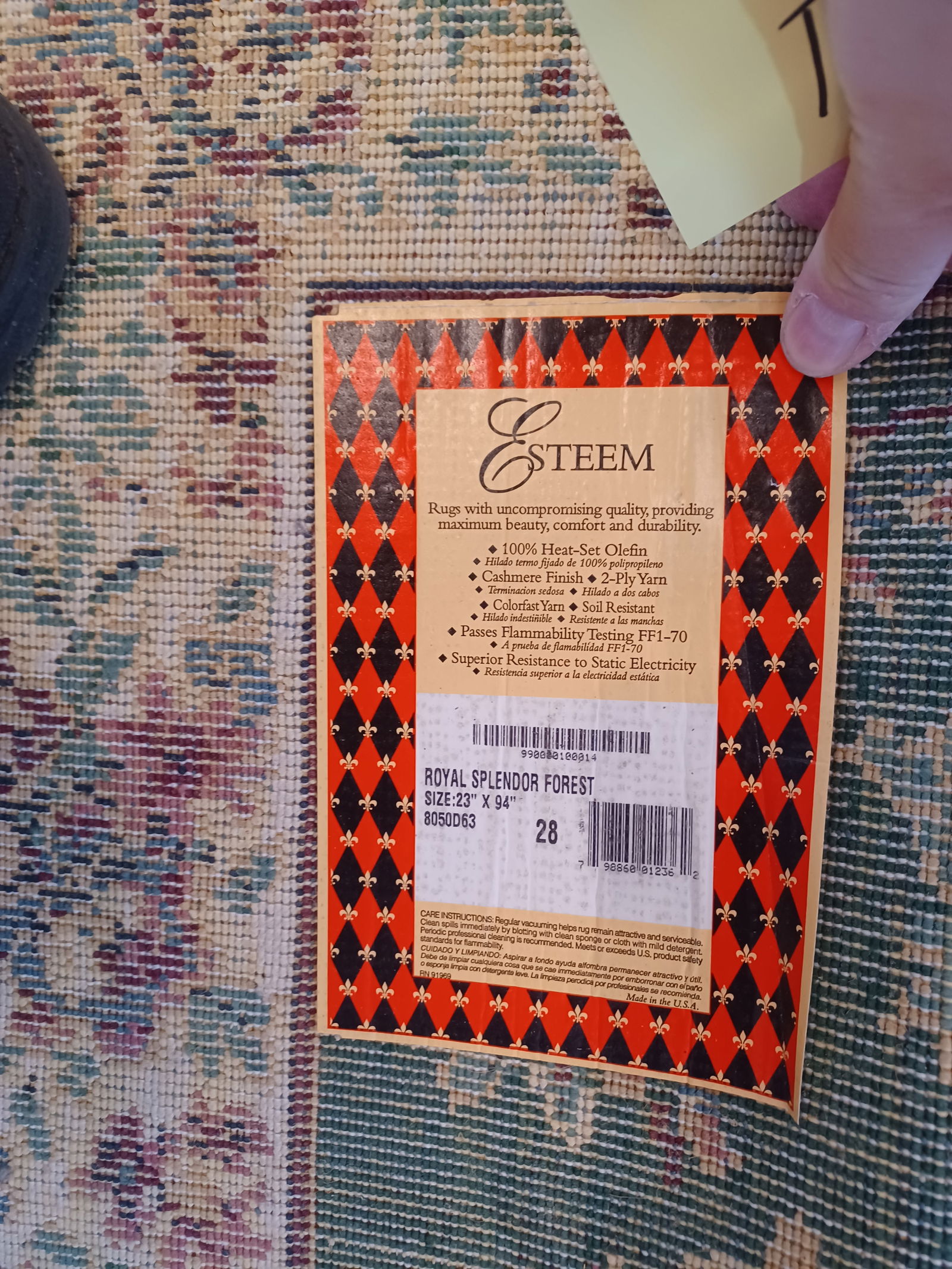 Beautiful Set of 4 Esteem Area Rugs and Runners / Royal Splendor Forest Pattern - 9