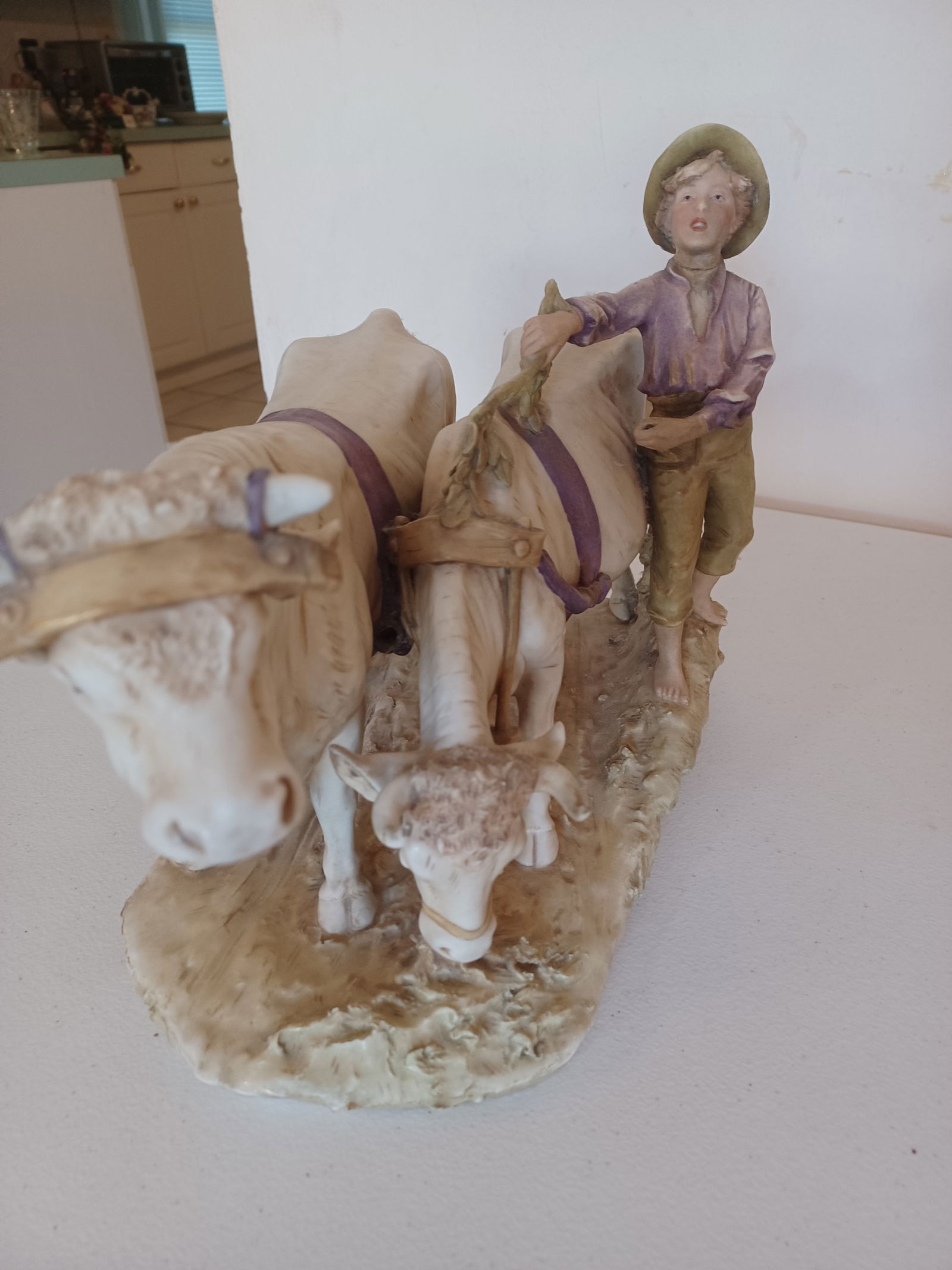 Royal Dux Boy Herding Cows Figurine - 10