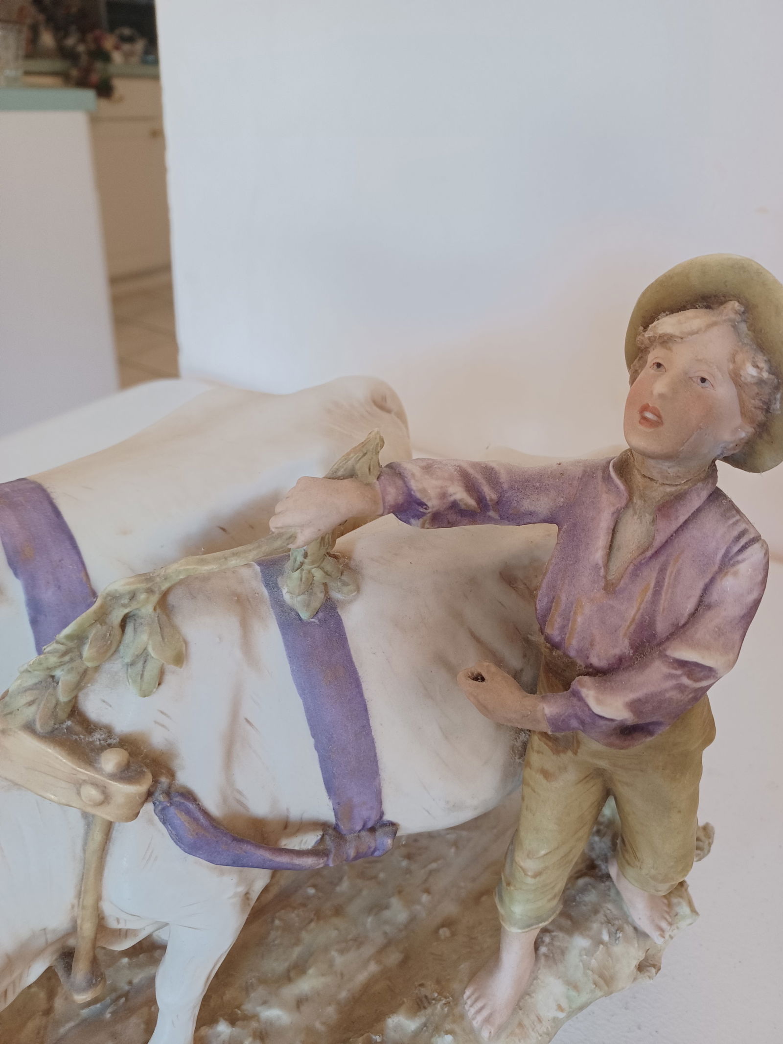 Royal Dux Boy Herding Cows Figurine - 11