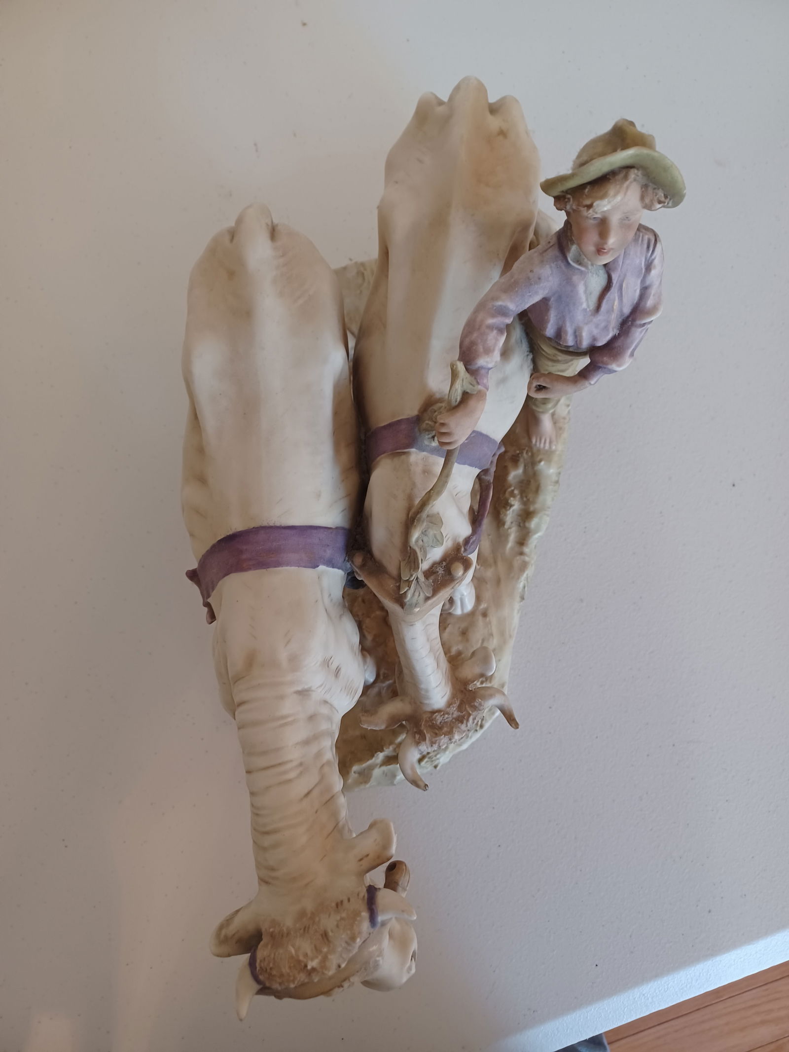 Royal Dux Boy Herding Cows Figurine - 12